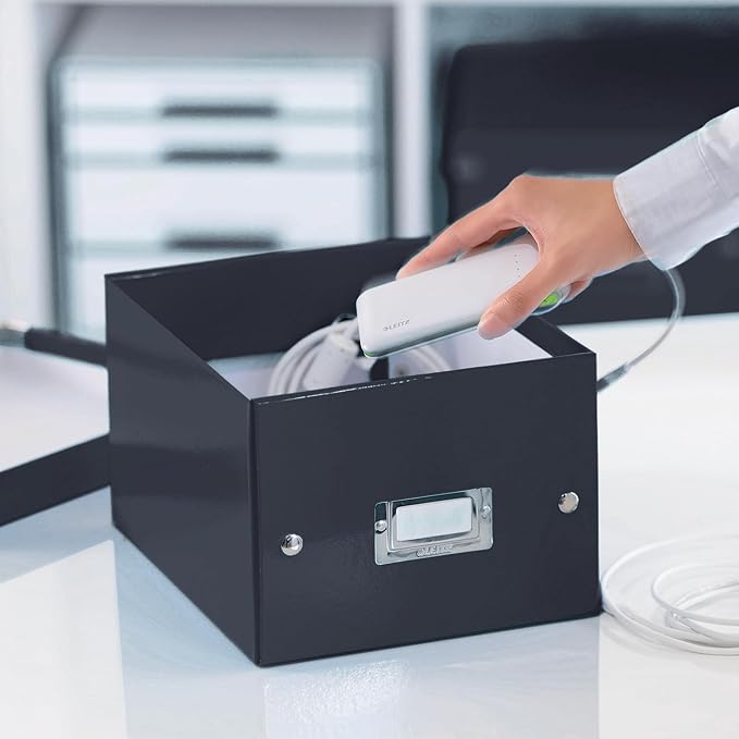 Leitz A5 Storage Box, Click and Store Range 60430001 - Small, Black Storage Box A5