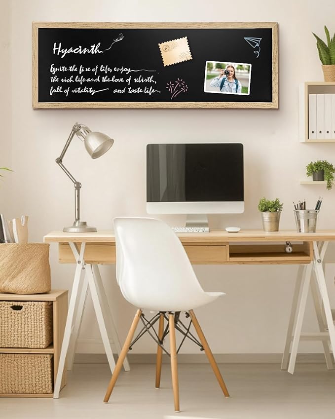 Magnetic Chalkboard for Wall, Long Chalk Board, Wall Hanging Menu for Restaurant, Food Truck, Kitchen, Chalk Board for Kitchen, Bar & Home Decor 11.8" x 35.4"