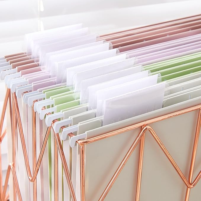 12 Pack Hanging File Folders Letter Size with 1/5 Cut Adjustable Tabs File Folder for Filing Cabinet Reinforced Hanging Folders Design for Home School Office and Medical Charts, Lilac Design