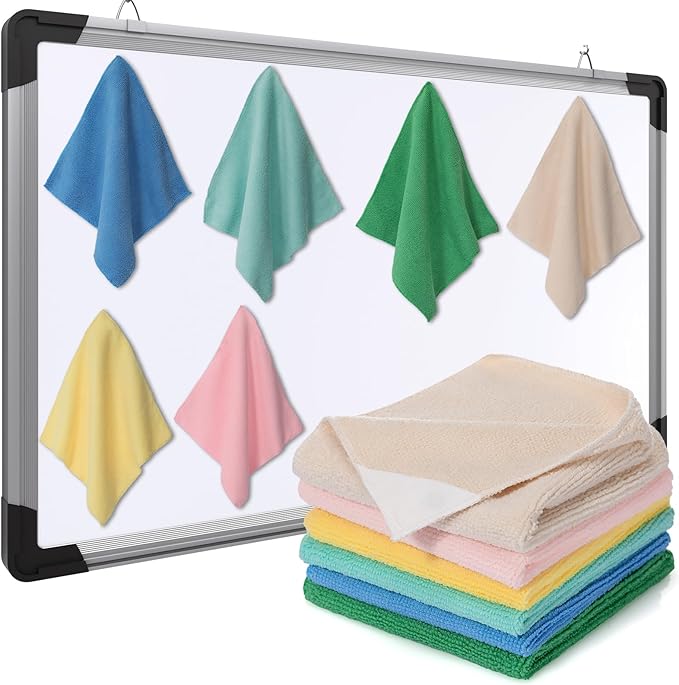 Fanfanwin 6 Pack Magnetic Microfiber Cleaning Cloth, Colorful Whiteboard Dry Erase, Magnetism Whiteboard Eraser for Blackboards Classroom Chalkboards Washable Home Office 10'' x 10''(Macaroon Color)