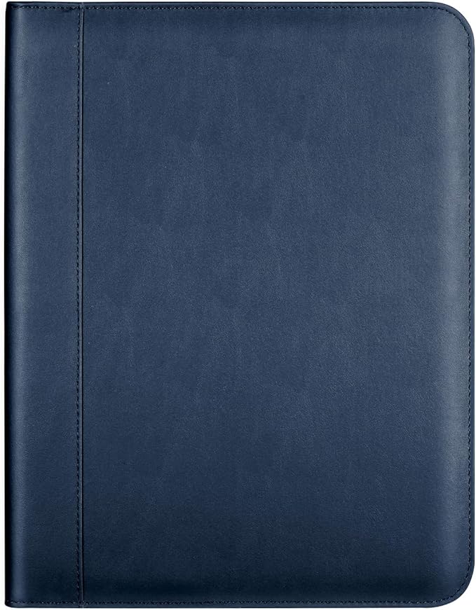 Portfolio/Business Padfolio Binder, Mini Size Document Folder Organizer, Padfolio with Interior Pocket and Pen Loop, 5 x 8 Writing Pad Included, Navy Blue