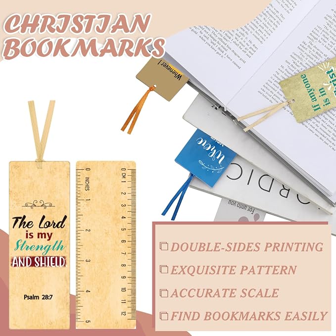 Chinco 120 Pack Christian Bookmarks Bible Verse Bookmarks with Scripture Religious Inspirational Quotes Bible Cards Easter Sunday School Gifts Church Supplies(Mixed Style)