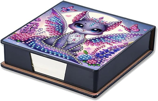 Diamonds Painting Kit Note Box,Memo Paper Storage Box Diamond Art,Sticky Note Holder Diamond Art,Diamond Painting Memo Pad For Office Desk. (Cat2)