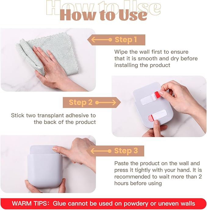 12 Pcs Remote Holder Wall Mounted, Self-Adhesive Phone Pen Holder for Wall Beside Table Bed Storage Box Organizer Wall Pocket for Home Office School Supply Storage Camper Accessories