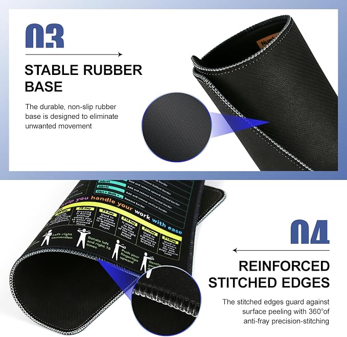 Excel Mouse pad—11.8 * 9.8inch Portable Size |Contains 5 Excel Function modules, FN Shortcut Keys and Practical Relaxation Exercises，Work、Study、Gaming Mouse pad,Excel Cheat Sheet Desk pad