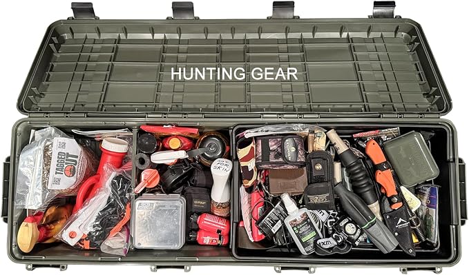 MTM MGC - The Mule Mobile Gear Crate, Storage for Hunting & Outdoor Gear, Shooting Supplies, Camping Accessories, Water-Resistant, Stackable, 81 Qts Capacity, 43.5”x14.7”x11.5”, USA Made, Army Green
