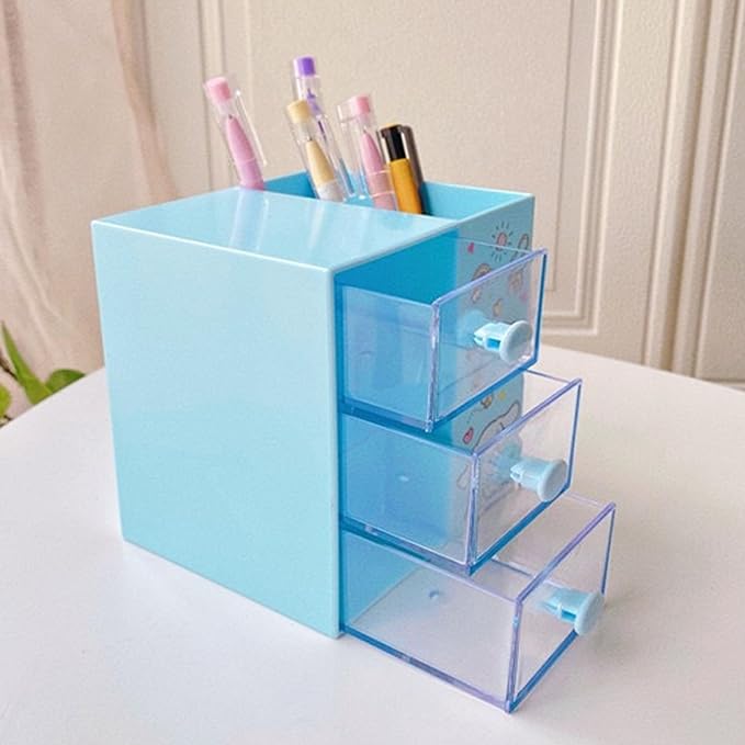 Roffatide Aniem Cinnamoroll Desktop Desk Office Supplies Container Pen Holder for Desk Cute Pencil Cup Pot Makeup Brush Holder Mini Box, LYS19201
