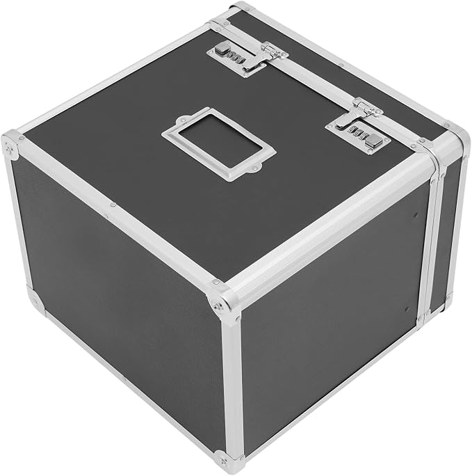 Locking File Organizer Box,Portable File Organizer Storage Chest with Handle Letter Box,13.8 x 10 x 13.4 Inch Metal File Cabinet for Filing Office Documents Letter/Legal File Storage (Black)