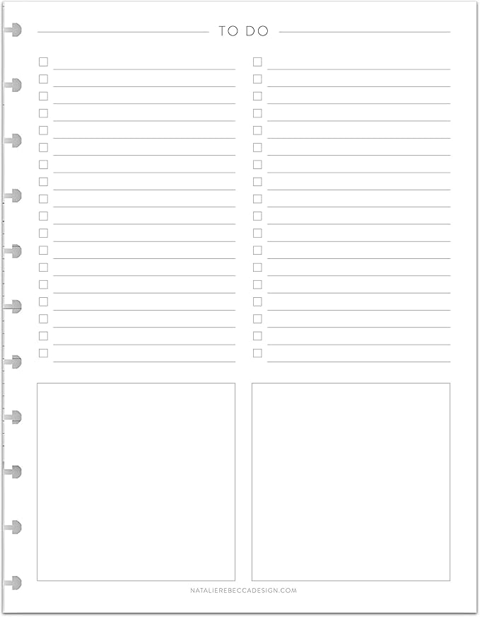 BetterNote To Do List Refill Pages for Disc Notebooks, Fits Levenger Circa, Happy Planner, Staples Arc, TUL, Talia (11-Disc, 8.5"x11", Classic- 25 Sheets)
