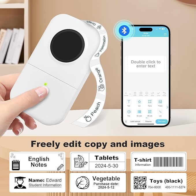 PARLAIM 14X40mm (0.55"x1.57") Strong Adhesive Thermal Label, 160pcs OEM Label Tape Replacement Roll for Label Maker Perfect for Home/Office/School, White
