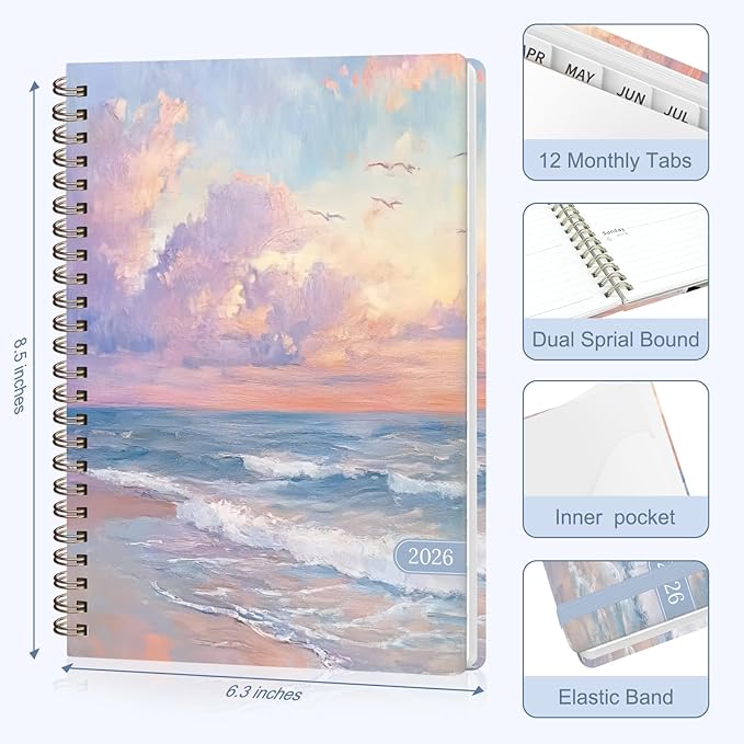 2026 Planner, Weekly and Monthly Calendar Planning Book, Jan 2026 - Dec 2026, Academic Agenda Planner for School Supplies and Office Desk Accessories - A5 (6.3" x 8.5")