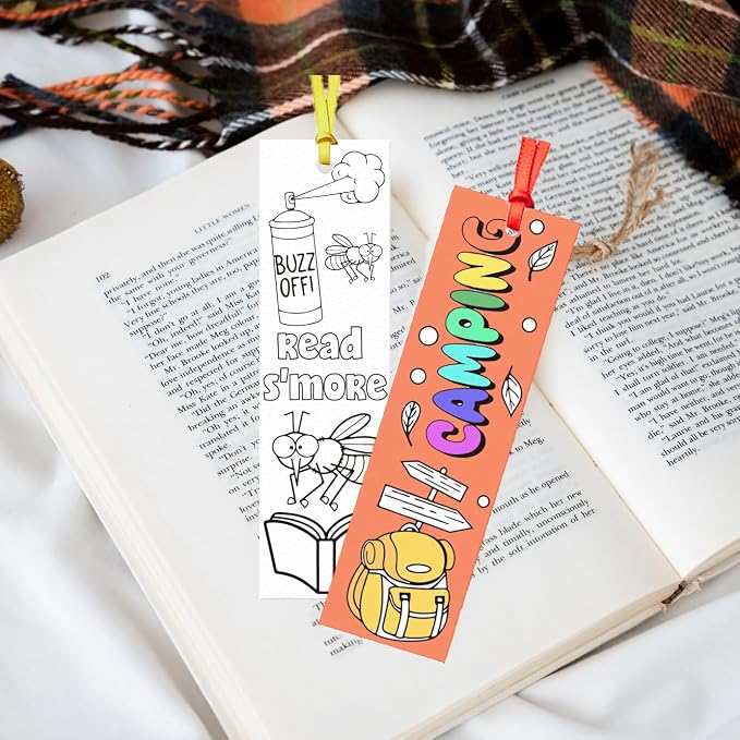 75PCS Color Your Own Bookmarks Jungle Animal Bookmarks DIY Coloring Blank for Kids Bookmark Classroom Art Craft Supplies for Children Teachers Students Birthday Gift Party Reward Goodie Fillers