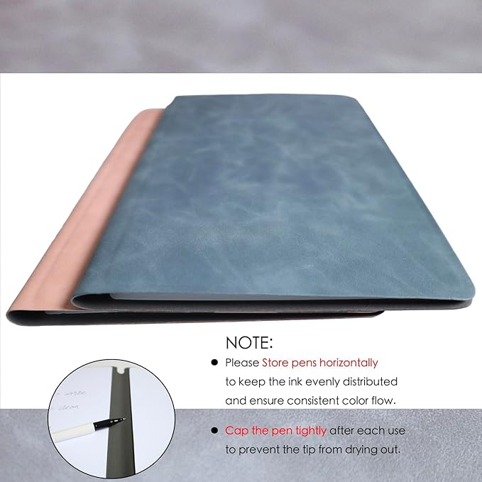 Portable Small Dry Erase Board Whiteboard Notebook Handheld, Reusable White Board Dry Erase Notebook for Desk, At Home Office Study Essentials-9.5" x 6.6" (Pink)