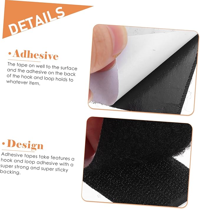 LALAFINA 150pairs Hook and Loop Tape Double Strips Tape Loop Adhesive Backing for Couch Sofa Bed Sheet Rug Carpet Mounting
