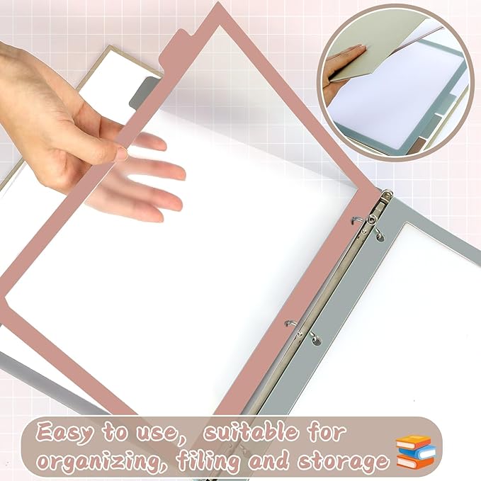 30PCS/6 Set 3 Ring Binder Dividers with 5 Tabs Color Page Dividers for 3 Ring Binder with Tabs 11.5×8.5inch Clear Folder Divider 3 Ring File Dividers Tabbed Index Dividers for School Office (Morandi)