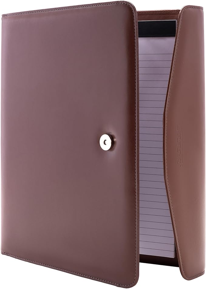 Case-It V.P Tri-Fold Business Meeting Padfolio | Professional Portfolio with Letter Size Writing Pad, Multiple Pockets, PAD-35 BRN