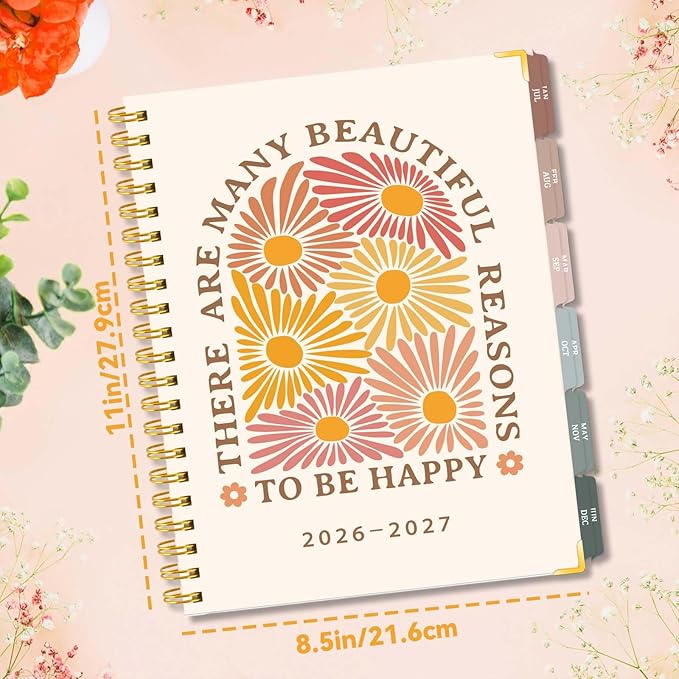 Large 2026-2027 Academic Planner,Weekly & Monthly Planner Organizer from July 2026 - June 2027, 8.5"x11" Dasiy Daily Agenda Planning Book with Pocket,Stickers & Tabs for Women Students Office, A4 Size