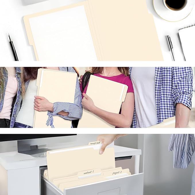 Pendaflex Manila Legal Size File Folders - 1/3-Cut Tabs in Left, Center, Right Positions for Easy Labeling - Ideal for Home & Filing Cabinets, 100 Folders (Pack of 1)