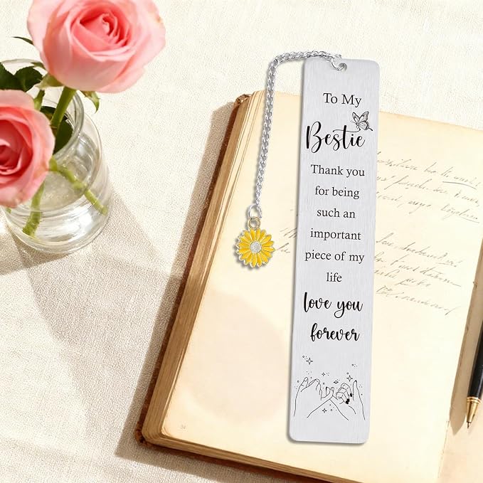 Inspirational Bestie Bookmark Gifts - Friendship Bestie Gifts from Friends, Encouraging Graduation Christmas Wedding Birthday Friendship Accompany Present for Girl Women Her
