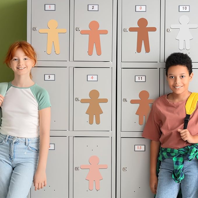 126 PCS Paper People Cutouts Crafts 5.9 x 4.5 Inch Multicultural People Shape Paper Cut Outs for Bulletin Board Boy Girl Person Cardstock for School Teachers Supplies Home Decoration