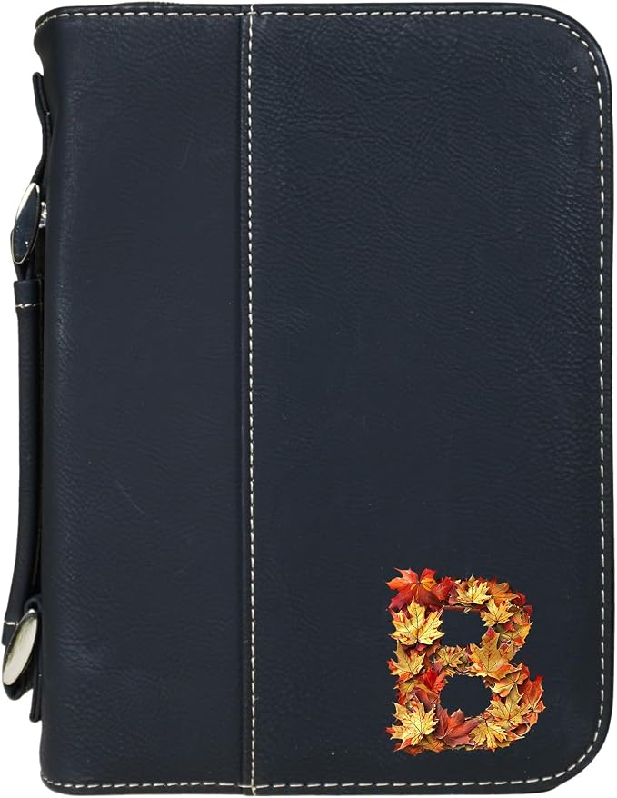 Personalized Vegan Leather Zippered Bible Cover – Custom Engraved Scripture Journal Case with Handle, Pen Holder & Pocket – Fits Large & Medium Bibles
