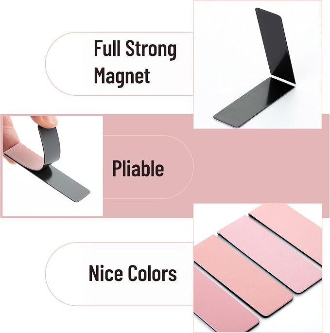 Mr. Pen- Aesthetic Magnetic Bookmarks, 12 Pack, 0.8"x2.35", Page Magnetic Markers, Page Markers for Book Lovers, Students, Teachers, School, Home, Office, Reading Supplies