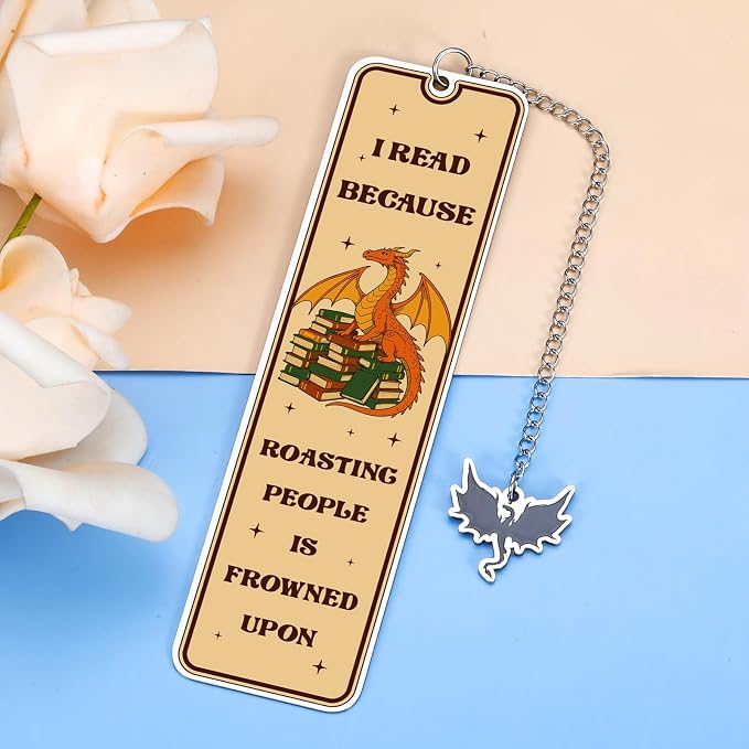 Dragon Gifts for Women Men - Dragon Bookmark for Kids Book Lovers, Nerds, Bookish, Dragon Themed Gifts for Girls Boys, Halloween Christmas Birthday Book Club Gift Ideas, Book Accessories