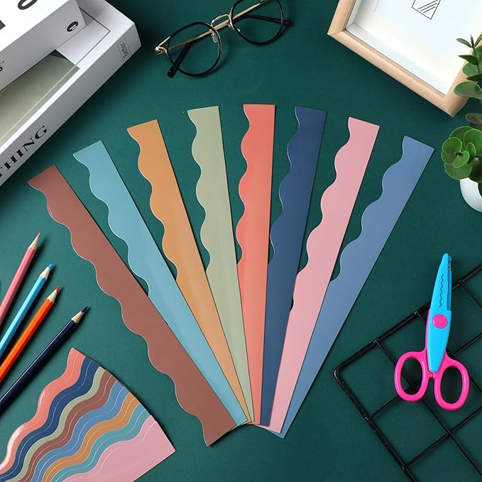Qeeenar 24 Pcs Magnetic Borders for Classroom Bulletin Board Borders Magnetic Whiteboard Classroom Strips for Office Chalkboard Decoration(Dark Colors)