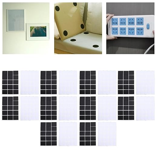 Eujgoov Household Adhesive Strip Strong Adhesive Nylon Fastener Tape for Hanging, Organizing, Repairing