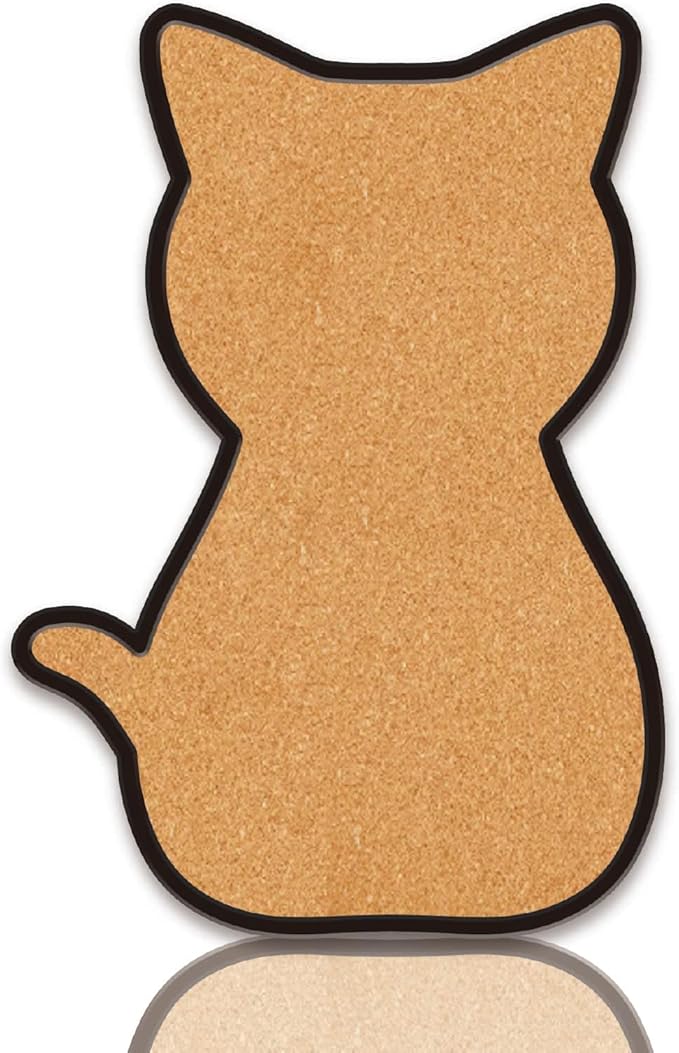 CRASPIRE Cat Pin Cork Board 11.8x8.26In Framed Bulletin Display Badge Wooden Saddle Brown Wall Mounted Memory Memo Brooch Lapel Pin Holder Storage for Home Office School Classroom Wedding Decoration