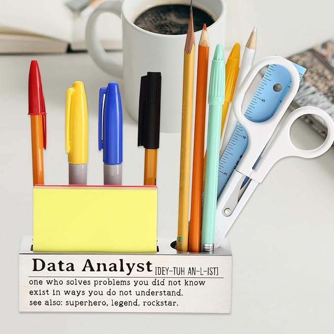 Thank You Data Analyst Humor Gift for Data Scientists Analysts, Office Décor for Business Intelligence Experts, Analytics Professional Appreciation Gift, Office Pencil Holder Desk for Desk SD278