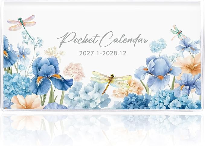 Pocket Calendar 2027-2028 for Purse, Small Pocket Planner 2027-2028 for Purse 3.5×6.5In, 24 Month Organizer from Jan 2027- Dec 2028 Mini Planner with Pvc Cover for Organizing & Planning