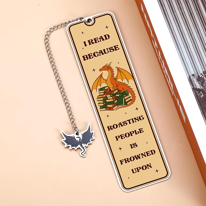 Dragon Gifts for Women Men - Dragon Bookmark for Kids Book Lovers, Nerds, Bookish, Dragon Themed Gifts for Girls Boys, Halloween Christmas Birthday Book Club Gift Ideas, Book Accessories