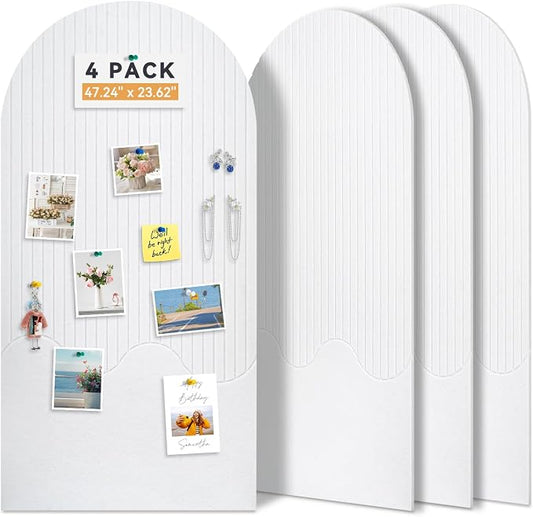 Large Felt Bulletin Board with Self-Adhesive Tape, 96"x48", Cork Board Alternative for Wall, 4-Pack Pin Board Picture Board for Home Office Studio Decor, Includes 120 Pushpins