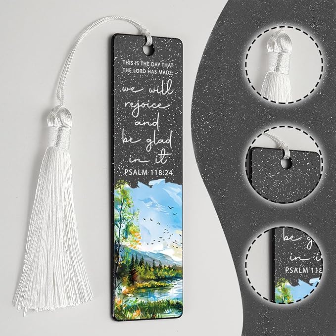 Christian Joy - Inspiring Bookmark, Inspirational Gift for Believers, Uplifting Gift for Spiritual Readers, Spiritual Bookish Present, Unique Landscape & Scripture Design Bookmark, WCB86