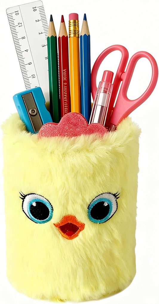 Cute Desktop Pen Holder Organizer, All-in-One Stationery Storage Cup, Multi-Purpose Makeup Brush Holder Aesthetic Desk Decor for Daily Use