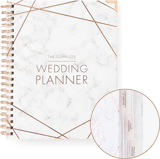 Your Perfect Day Wedding Planner Book and Organizer - Wedding Planner Book - Bridal Planning Binder with Countdown Calendar - Bride Gifts, Bridal Stuff, Notebook, Journal (MARBLED)