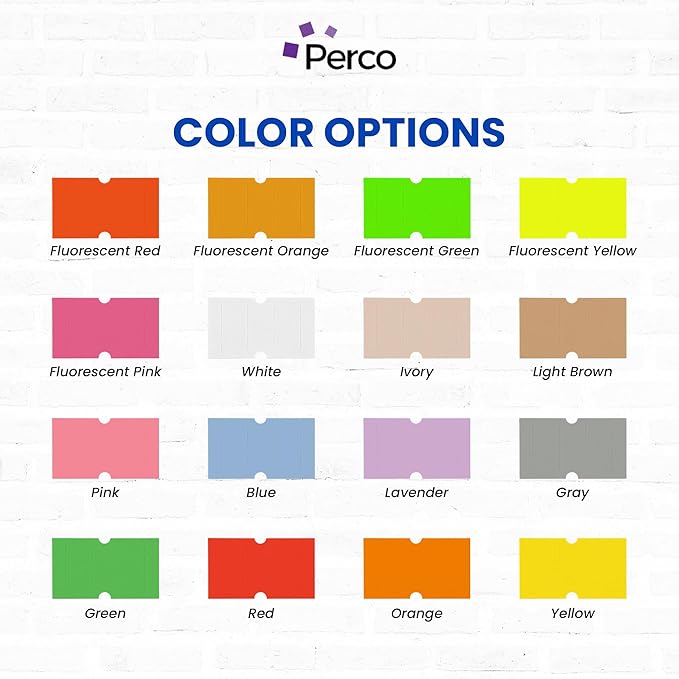 Custom Price and Date Labels for Perco Lite, X, Plus and Perco Pro 1 Line Guns - Choose Color, Font and Imprint - Case of 30 Sleeves