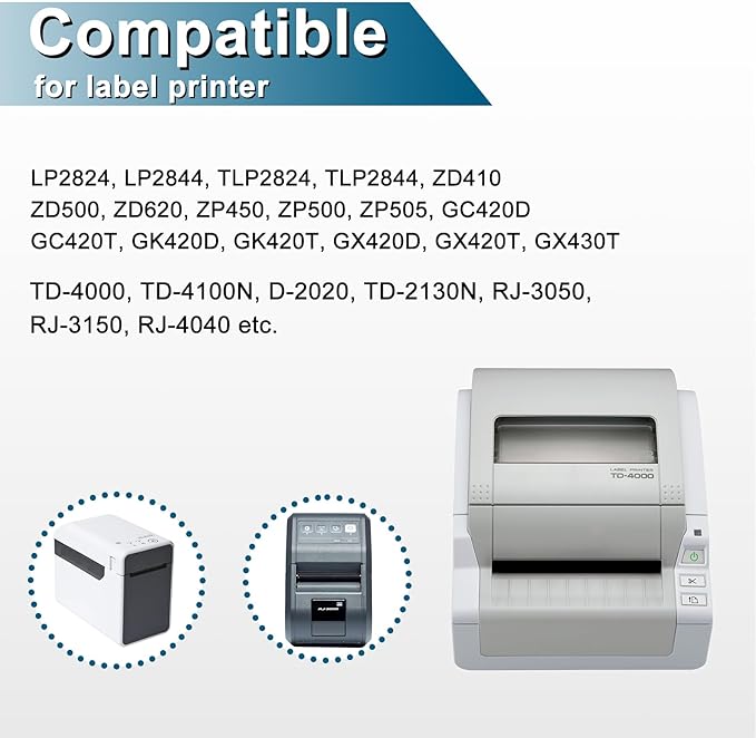 NineLeaf 3 Roll 4'' x 145' (102mm x 42.8m) Continuous Standard Address Paper Compatible for Brother RD-S01U2 Direct Thermal Labels for Zebra& Brother RJ-3050 RJ-3150 and Other Brand Label Printers