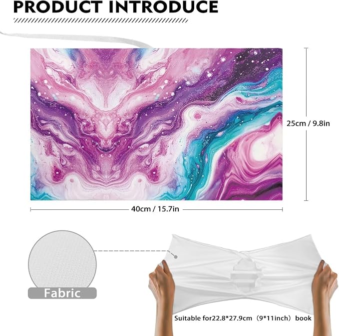 Dreaweet Purple Marble Print Book Cover Stretchable Book Covers Jumbo Books Covers Sox Protector Hardcover Textbooks Sleeve Schoolbook Case for Women Teens