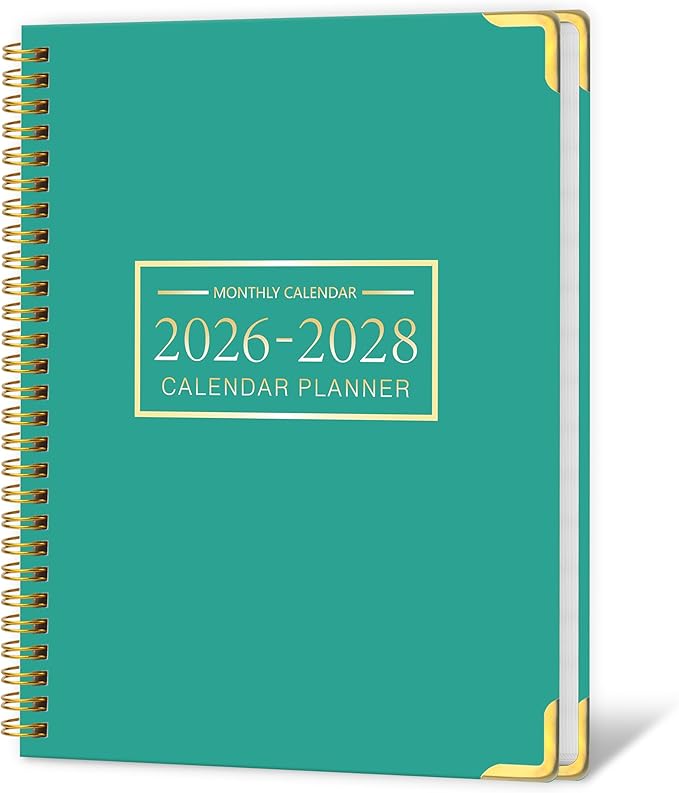 2026-2028 Monthly Planner - 3 Year Monthly Planner 2026-2028, Jan. 2026 - Dec. 2028, 8.5" x 11", 36 Months Calendar Planner with Spiral Bound, Notes Pages, Perfect for School & Office for Women & Men - Blue