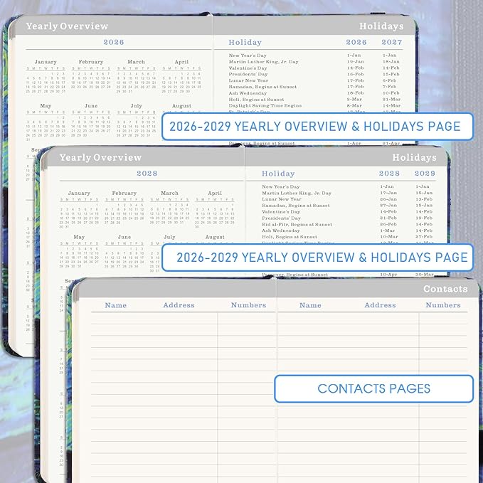 2026-2029 Pocket Planner/Calendar - 3 Year Monthly Planner 2026-2028 from Jul. 2026 - Jun. 2028(36 Months), 3.8" x 6.3", Pen Holder, Inner Pocket and 61 Notes Pages