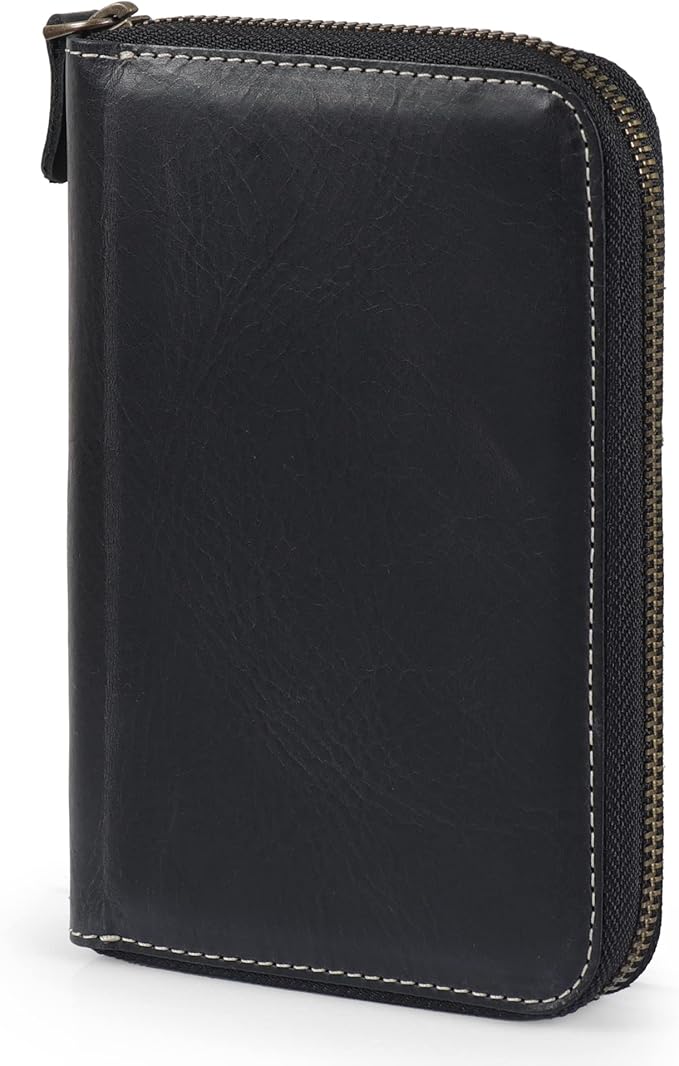 Londo Genuine Leather Padfolio – Portfolio Folder with Pencil Holder, Notepad & Zipper Closure for Business, Office & Travel