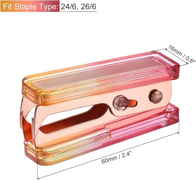 MECCANIXITY Staple Remover Tool, Staplers Puller with Acrylic Body Metal Jaws for Office Home Desktop Accessories Colored