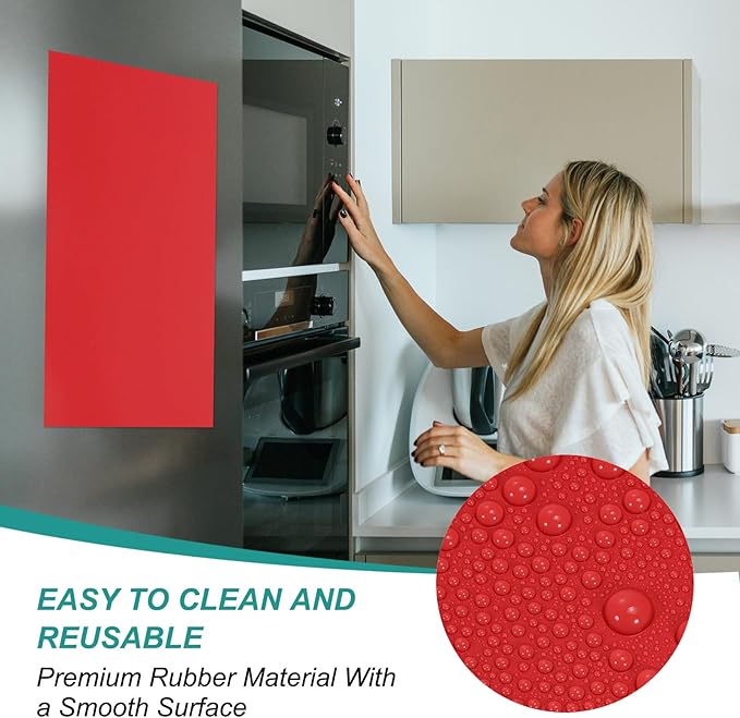 PATIKIL Magnetic Dry Erase Board Sheet for Fridge, 3 Pcs 12 x 8 Inch Erasable Refrigerator Whiteboard for Kitchen for Home Kitchen Organizer Planner Office Storage, Red (0.6mm)