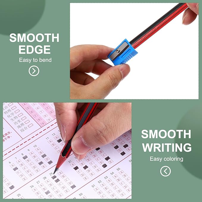 M&G Wooden Hexagonal Pencils, 10 Pcs 2B Pencils Graphite Round Pencils with Eraser for Classroom Teacher Office Supplies, Red Black