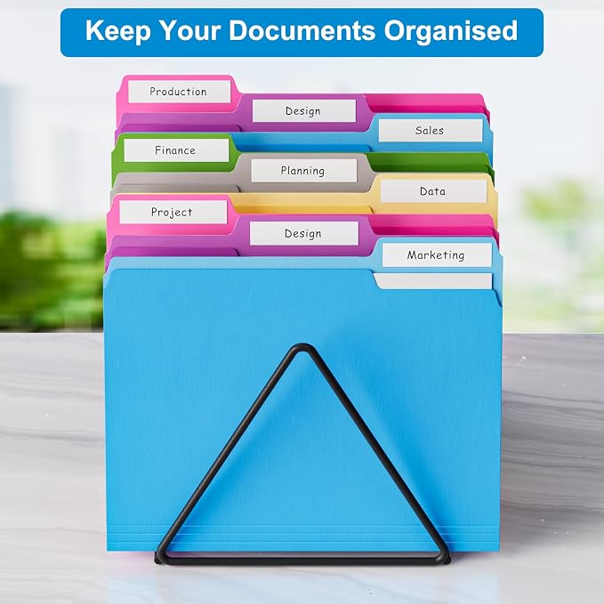 HABGP 18 Pcs Manilla Folders 8.5 x 11 Inch, 6 Colored File Folders Letter Size, 1/3-Cut Tab Paper Manila Filing Folders for School Business Office Documents Paper Files, Morandi 6 Color 18Pcs