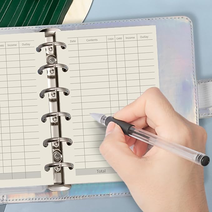 A7 Planner Refill, A7 Agenda Refill Paper Finance Records for 6 Rings Filofax, Accounting Design Inserts, 6 Holes/100gsm,Pocket Size 4.84 x 3.23'', Harphia