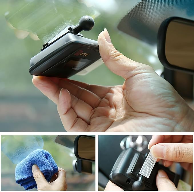 JUMINIZ 8 Pieces (4 Sets) EZ Pass Mounting Strips with Adhesive for EZ Pass/iPass Illinois/Sunpass Cars Windshield Toll Transponder Holders Sticky Replacement Double Sided Tape Sticker