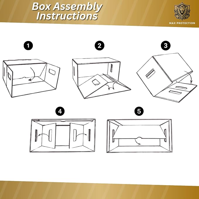 Max Protection Comic Book Storage Boxes - Pack of 1 - Short Cardboard for 150-175 Comic Books - Double Thickness Design - Premium Stackable Book Box for Silver Age & Modern Comics